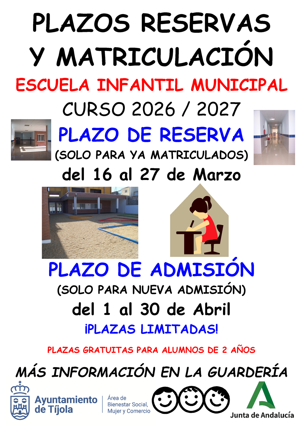 Cartel Matriculacion Curso Escolar 2026/2027 Escuela Infantil Lobito Bueno